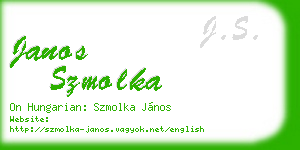 janos szmolka business card